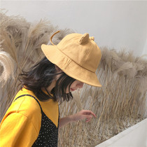 Spring and autumn new girl fishermans hat female autumn cute Korean soft sister hundred hat children Japanese literary cat ears