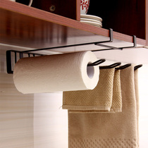 Ou Runzhe kitchen tissue holder Brown four-grid towel rack creative non-perforated cabinet adhesive hook roll paper holder