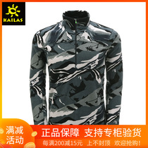 Kaile stone outdoor sports mens half-open zipper close-fitting warm antistatic fleece coat KG210201