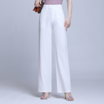 Wide leg pants womens 2020 Spring and Autumn womens pants new high waist drape loose black straight casual mop suit pants