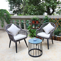 Balcony small tables and chairs modern minimal casual iron chairs outdoor vine chair tea couple three pieces combined courtyard home