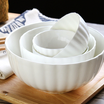 Household bone china bowl eating rice bowl ceramic Korean small bowl combination deep noodle bowl soup bowl dipping bowl Japanese large