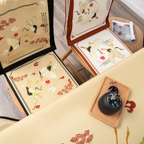 Restaurant seat cushion cotton and linen double-layer thickened backrest student cool seat cushion office home table and chair cover Chinese style