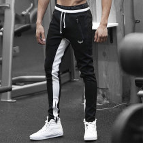 Spring new muscle brothers fitness male slim running training leisure sweat absorption breathable elastic sports Tide pants
