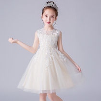 Girls princess dresses Little flower girl wedding princess dresses Foreign style childrens clothing Puffy yarn high-end childrens wedding dresses