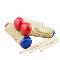 Orff teaching aids children strike Red blue sand tube sand hammer instrument sand tube sand tube column wood frog sound tube scraping arc