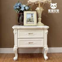 Bedside table luxury solid wood simple modern European rubber wood full log bedside storage lockers full