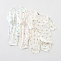 Dabi rabbit baby jumpsuit summer thin bamboo pulp fiber heating room 0-2 year old baby ha clothes home clothes