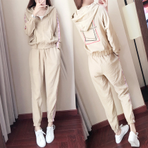 Tide brand 2021 autumn new sports suit female Korean students loose fashion slim sweater casual two-piece set