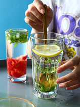 Home transparent glass lemonade cup teacup glass cup with hand milk cup milk tea cup beer glass
