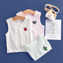 Baby vest spring and autumn base boys and girls small waistband childrens horse clip baby children cotton gauze vest summer