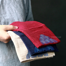 Three times new Zen tea towel cloth absorbent cotton linen towel pot tea table tea table tea cloth cotton