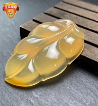 Yunnan Natural Yellow Dragon Jade Gold Branches Jade Leaf Necklace Leaf Pendant Ice Seed Old Wool Clothing Chain Womens Collection