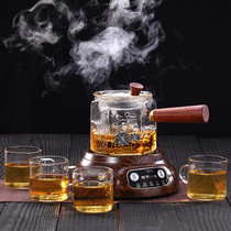 Jiajue glass teapot side handle pot Heat-resistant black tea Small green citrus teapot thickened household tea set Electric tea stove
