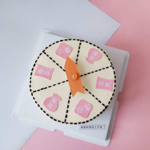 New birthday wish card card Net red baking cake decoration shake sound with lucky big turntable pointer plug-in