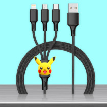  Car charger one for three fast charging cute cartoon car cigarette lighter power supply USB multi-function data cable