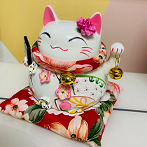 Ceramic wealth cat Zhaocai cat ornaments home piggy bank electric Shaker large small shop opening cashier counter