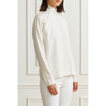 Classic section] Ms MIN female designer Chinese Wind Inclined Flap Button Genuine Silk Shirt NAP Quite