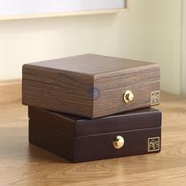 Wooden portable earrings necklace Mini jewelry box antique Chinese style storage box high-grade exquisite Chinese style