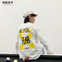 Boys Long Sleeve T-shirt Cotton Autumn Middle Children White base shirt Children Spring and Autumn Primary School Korean Boys Tide
