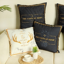 Pillow Nordic style sofa cushion ins marble pillowcase car pillow black gold nap pillow double-sided