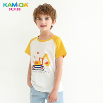 Boys T-shirt short sleeve cotton base shirt children Spring Boys small and small children cotton cotton inside cartoon top male tide