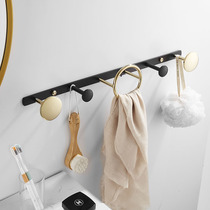 Nordic light luxury all copper clothes hook wall coat rack black gold wall hanging creative row hook door rear living room clothes adhesive hook