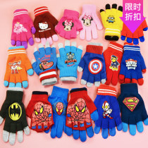 Thin two Spider-Man Batman Altman Superman Thomas Steel Childrens Gloves Half Student All Finger
