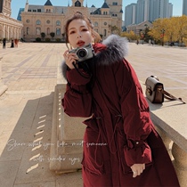 Down cotton long 2020 winter New Korean version of loose waist thickening foreign-style chic cotton-padded jacket
