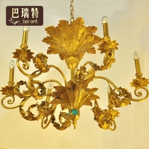 Barrett home hot-selling French chandelier Villa lamp Baroque style handmade brass heavy industry beautifully carved Y