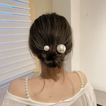 Mingyue ~ s elegant ancient style imitation pearl hair hairpin simple modern hairpin temperament Net red ball head pan hair headdress