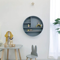 Custom Nordic Modern Minimalist Wooden Round Shelf Wall Organizer Stereo Pendant Wall Display Rack