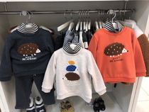 Korean small and medium-sized childrens clothing 20 winter new male and female Baby Baby Baby high collar plus velvet long sleeve sweater set three color