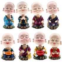 Douyin with the same car cute calm monk car pendulum shaking head like Baofu Hai a Zen little monk bald head