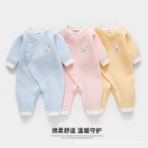 Baby clothes autumn and winter clothes newborn warm cotton jumpsuit 0-1 early birth baby autumn and winter clothes climbing clothes