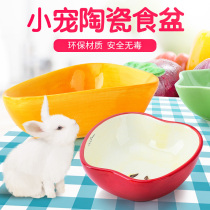Rabbit food box fixed anti-grate trough pet Dutch pig ChinChin feed ceramic food basin rabbit grain bowl feeder