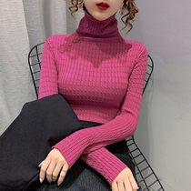 Western gas pile collar high collar inside base shirt Women 2020 autumn and winter New slim slim sweater sweater shirt top