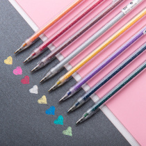 Douyin flash 1 0 Curry pen hand account fluorescent pearlescent Starlight painting brush Flash gel pen metal color juice gel pen special color pen girl heart Curry pen