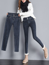 High-waisted denim leggings female 2021 spring new Korean version Joker slim high elastic nine points pencil pants tide