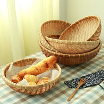 Bamboo Woven Dustpan Round-shaped Dustpan Bamboo sieve Peasant Bamboo Products Containing baskets Home With holes Water Fruit basket Wash Vegetable Round Basket