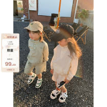 Red bean mother childrens clothing girls windbreaker suit spring and autumn boys jacket trousers childrens two-piece baby autumn clothing