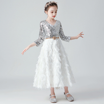  Childrens dress Princess dress Flower girl wedding little girl girl dress skirt high-end western style autumn and winter catwalk host