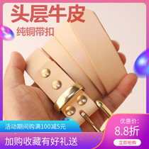Promotional Italy zhi rou ge niu pi dai men wild retro buckle header level cattle belt 29mm