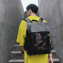Hong Kong IT waterproof and wear-resistant backpack mens trend flap bag bag mens travel bag