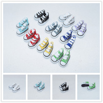 3 5CM small cloth doll shoes 8 points bjd canvas board shoes baby shoes accessories finger dance Net red small shoes key chain