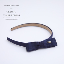Yining original girl hair hoop Princess children headgear high-end Korean hair accessories blue bow crown head hoop