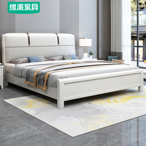 Light luxury soft rely on full Wood White 1 8 meters minimalist modern master nuptial bed bed 1 5 high box chu wu chuang