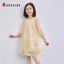 Abckids Childrens Clothing New Girls Summer Clothes Girls Foreign style dress Baby princess skirt Childrens yarn skirt