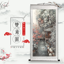 Bitectorial Decoration Living Room Character Painting Decoration Hanging Painting Modern Imitation Ancient Character Painting Collection Scroll Framed Paper