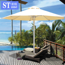 Middle Pillar Umbrella Outdoor Beach Umbrellas All-aluminum Coffee Shop Patio Inserts Table Combined Casual Large Umbrella Patio Balcony Parasol